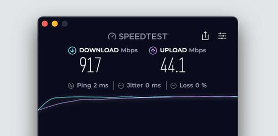Check out our insane internet speeds!