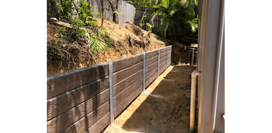 Concrete Sleeper (Timber Look) Retaining Wall 
