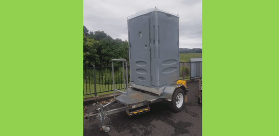 Single portable Toilet on a trailer